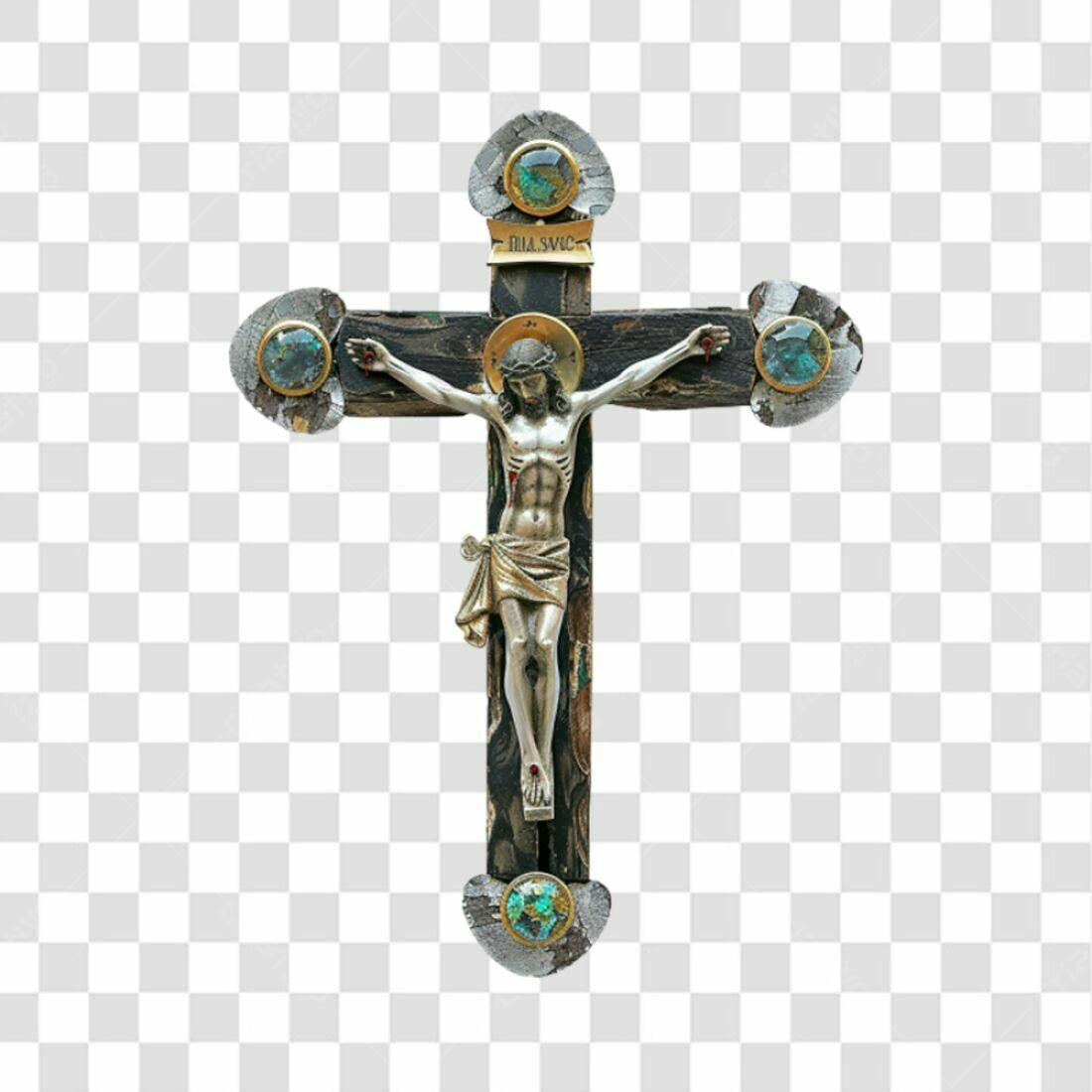 Icone religioso Cristo na Cruz PNG com fundo transparente