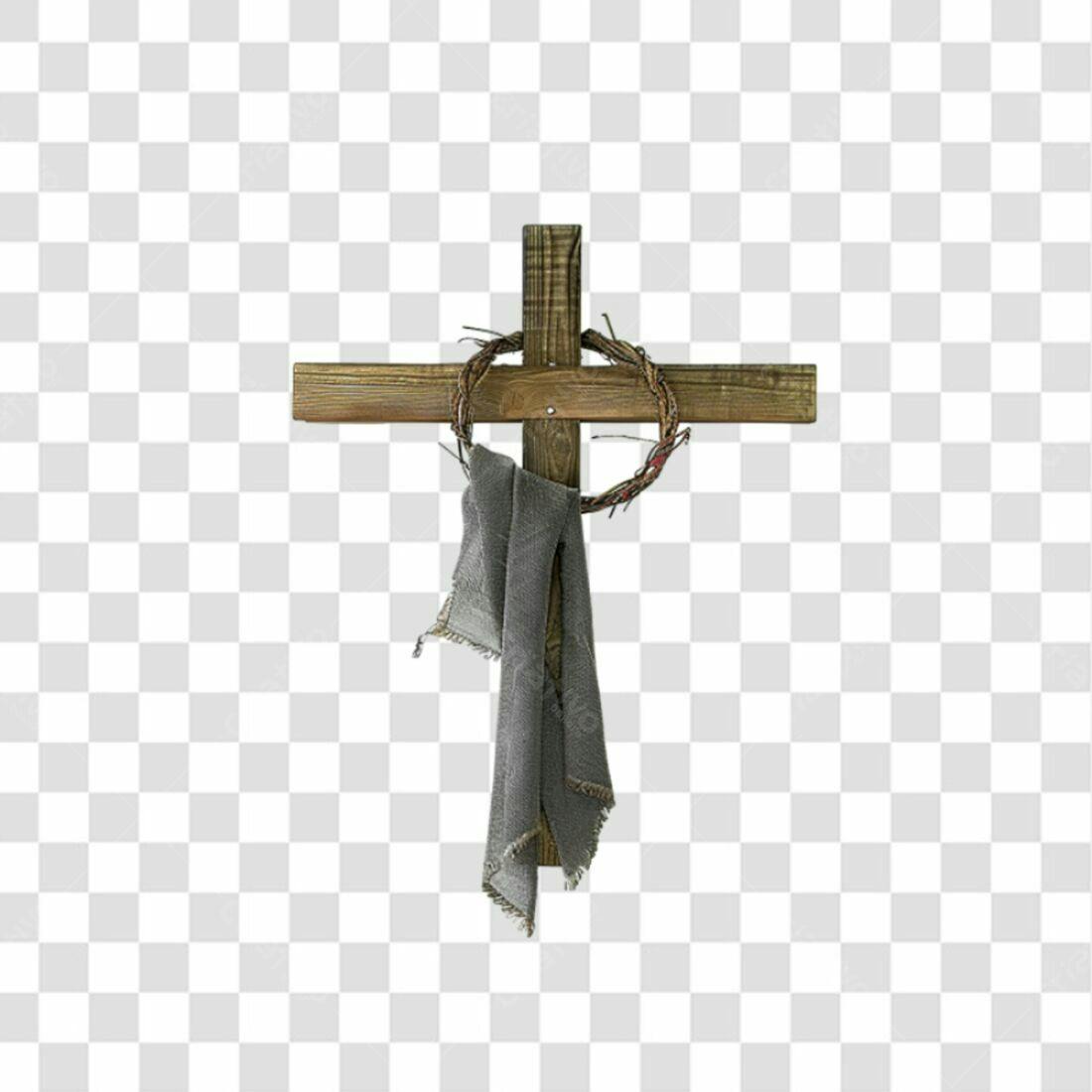 Icone Cruz de Madeira Páscoa PNG com fundo transparente