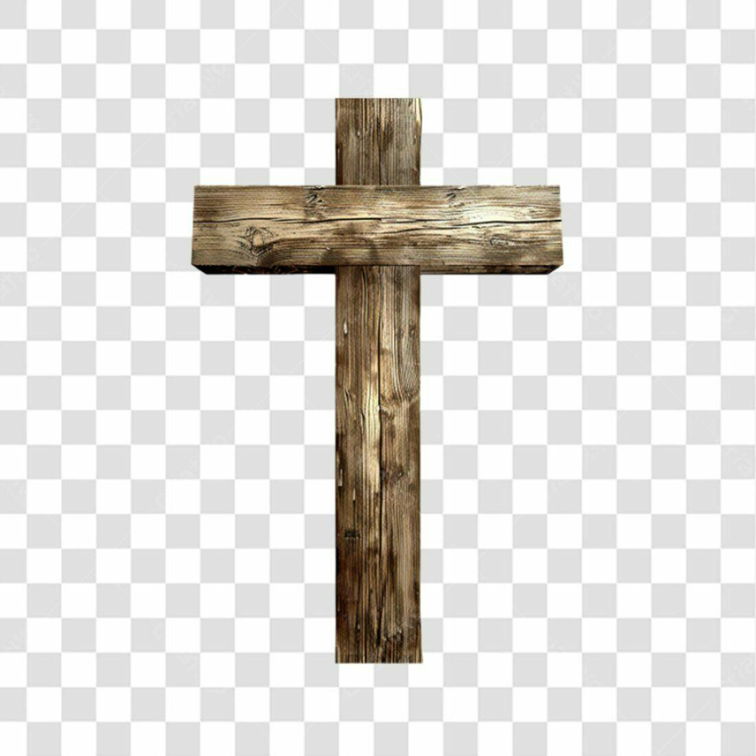 Ícone Cruz de Madeira PNG com fundo transparente