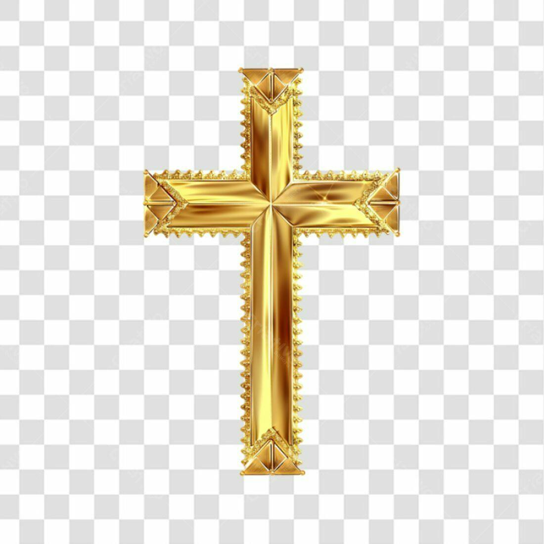 Icone Cruz Dourada PNG com fundo transparente