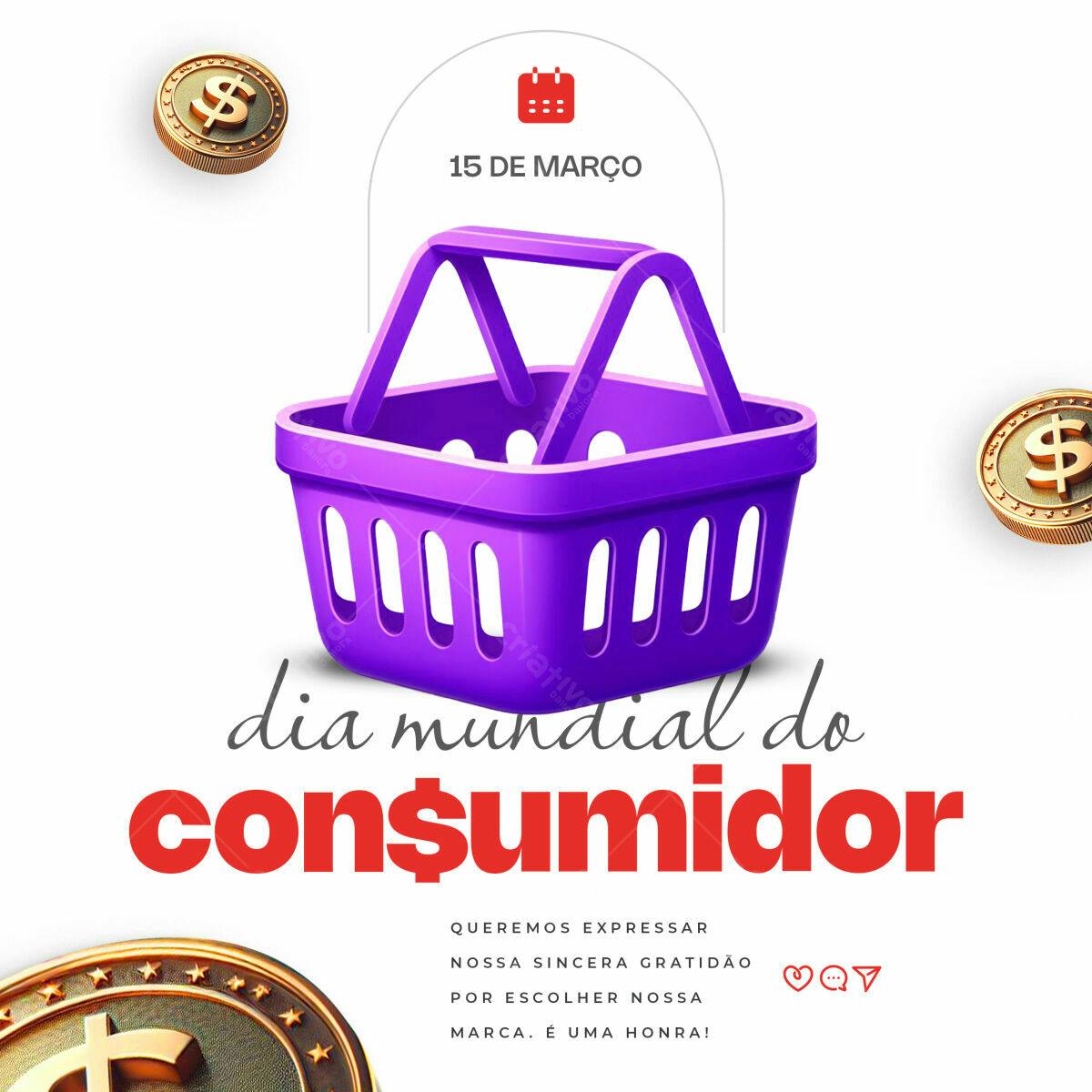 Flyer Dia Mundial do Consumidor PSD Editável