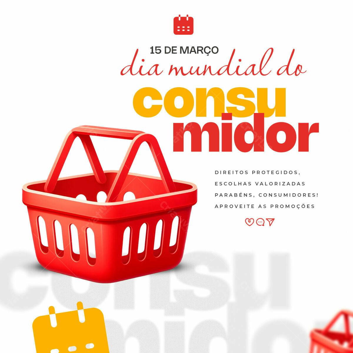 Flyer Dia Mundial do Consumidor PSD Editável