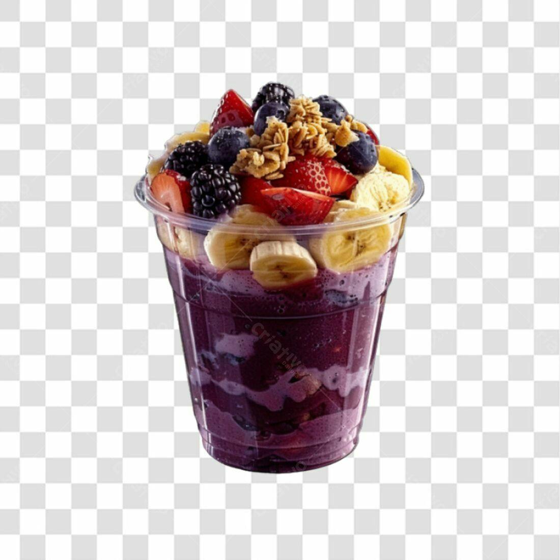Imagem Açaí com frutas PNG com fundo transparente