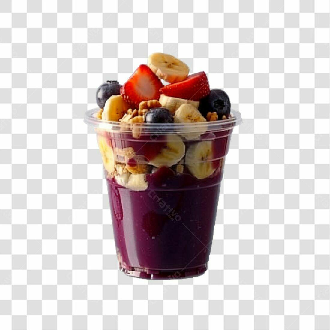 Imagem Açaí com frutas PNG com fundo transparente