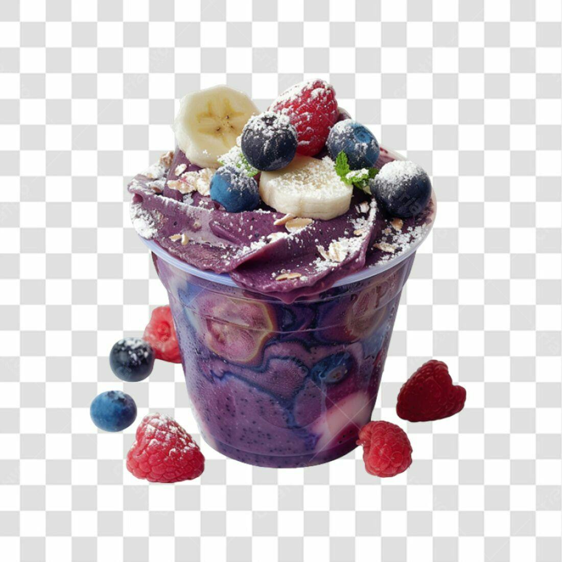 Icone Açaí com frutas PNG com fundo transparente
