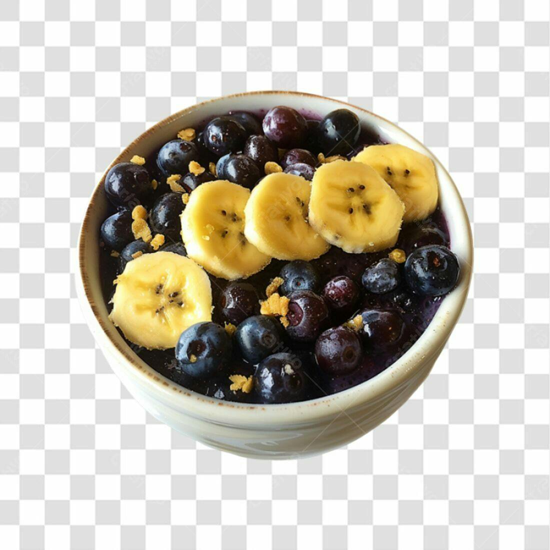 Imagem PNG de Açaí com Banana e Mirtilo com fundo transparente