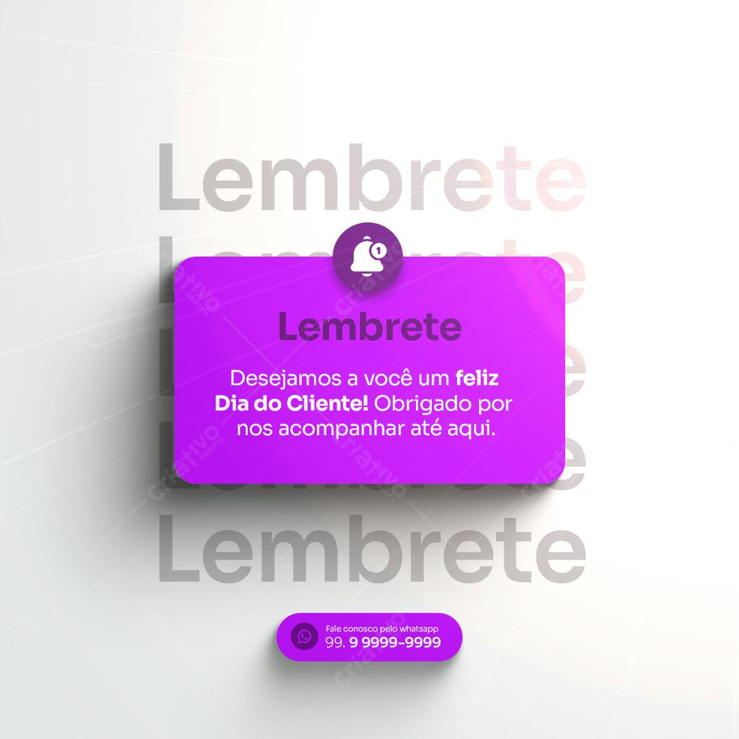 Lembretes Dia do Cliente PSD Editável