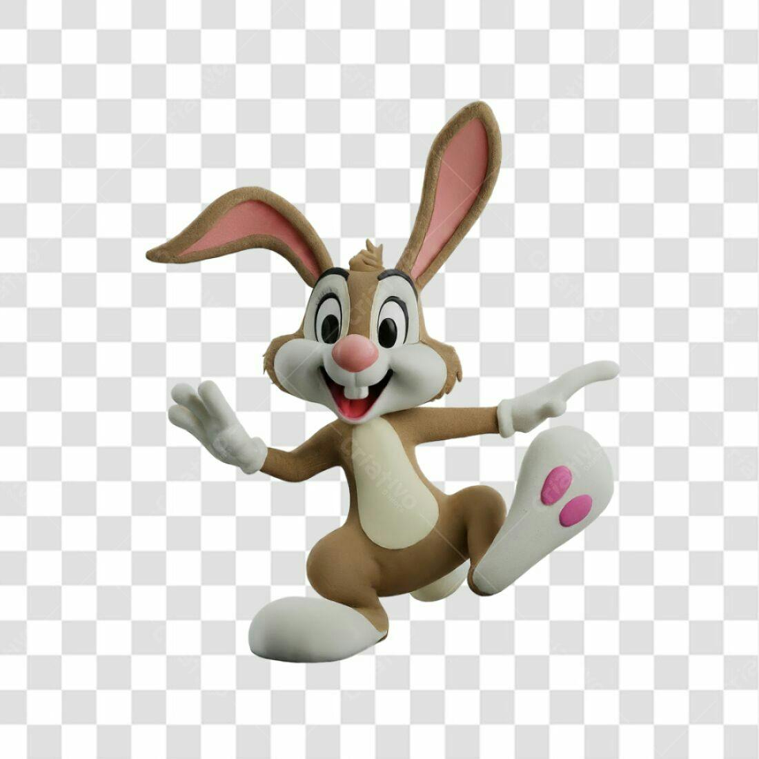 Mascote Coelho Páscoa PNG com fundo transparente