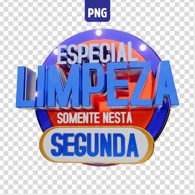 Selo 3D Especial Limpeza Segunda