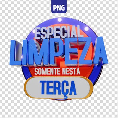 Selo 3D Especial Limpeza Terça