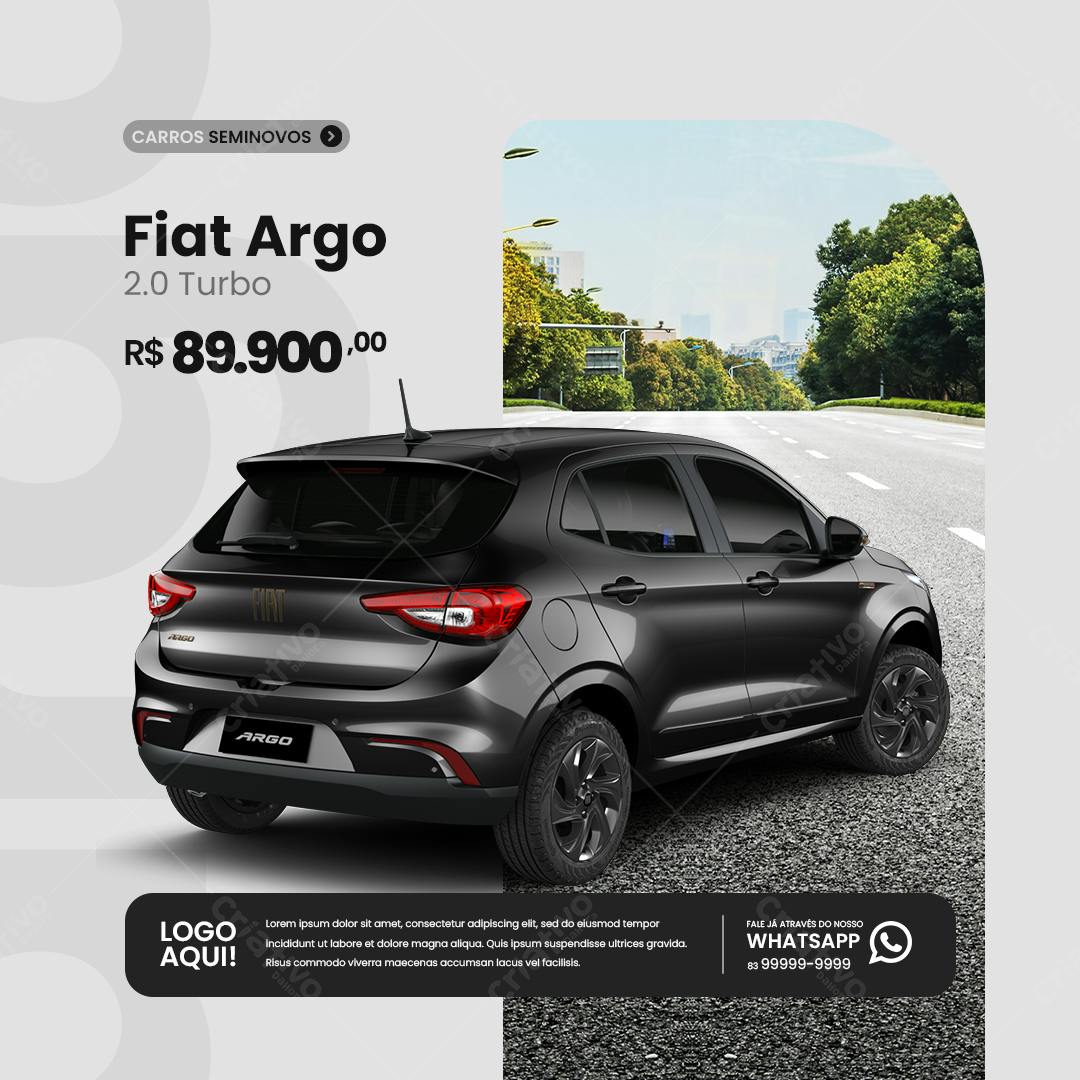Anúncio Fiat Argo 2.0 Turbo PSD Editável