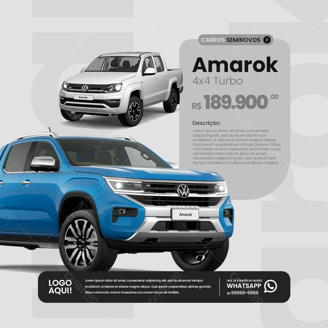 Anúncio Carro Amarok PSD Editável