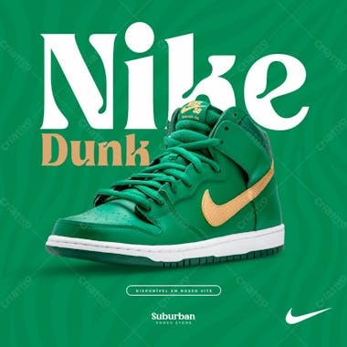 Psd nike dunk tênis jordan editável