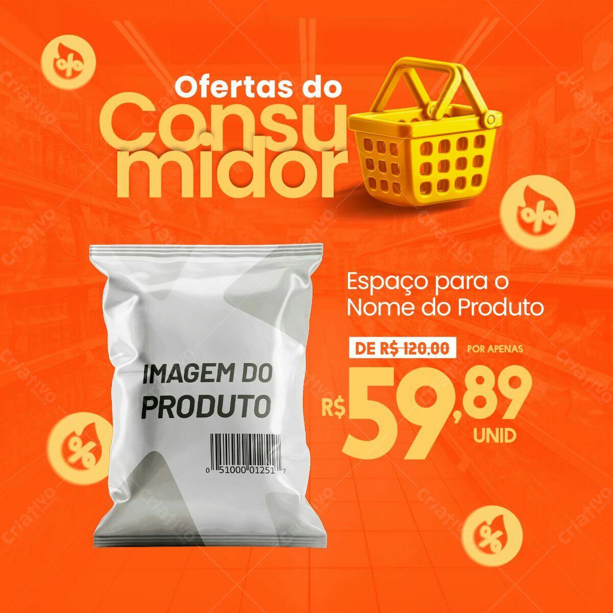 Embalagem de Produto para Ofertas do Consumidor PSD Editável
