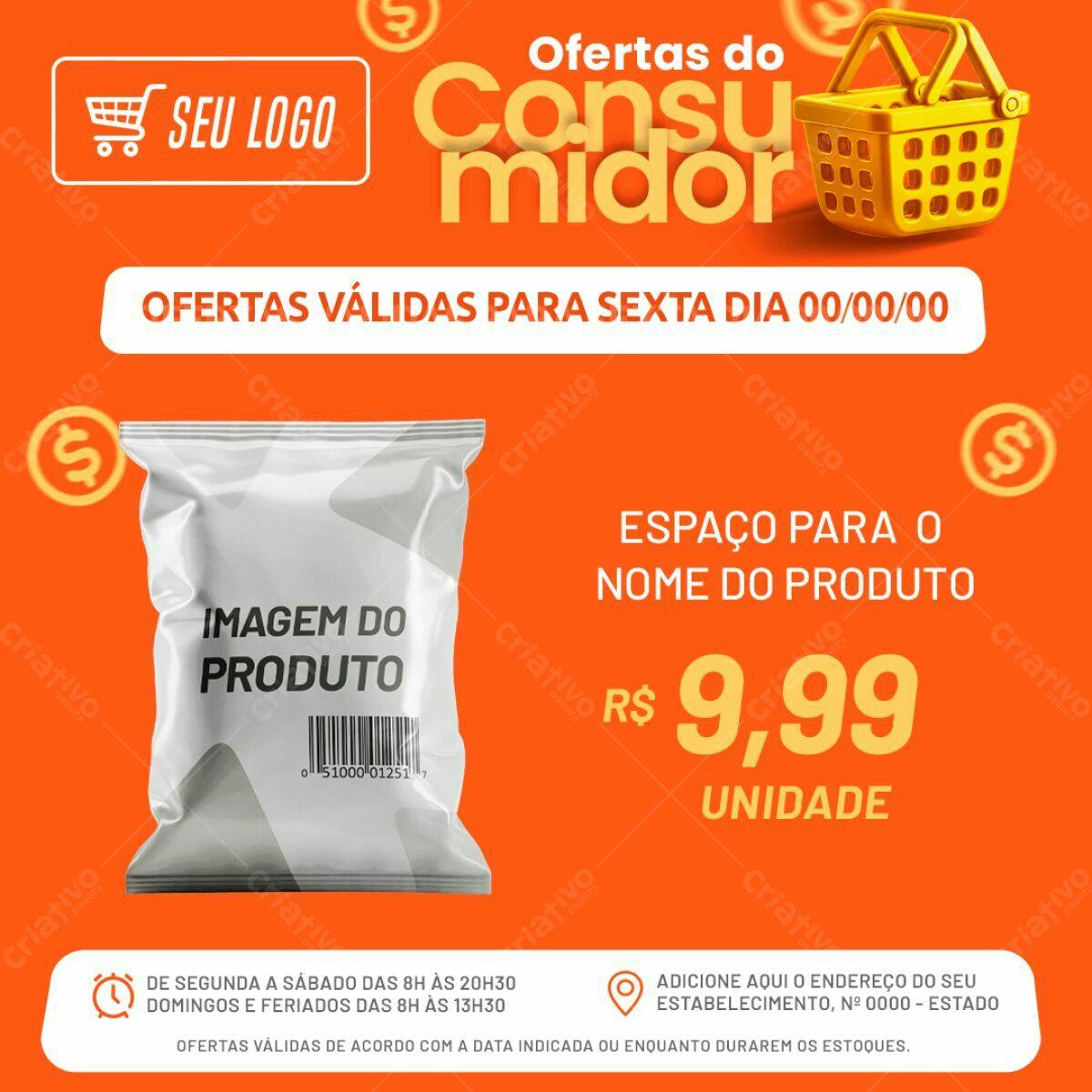 Flyer de Ofertas para Consumidor PSD Editável