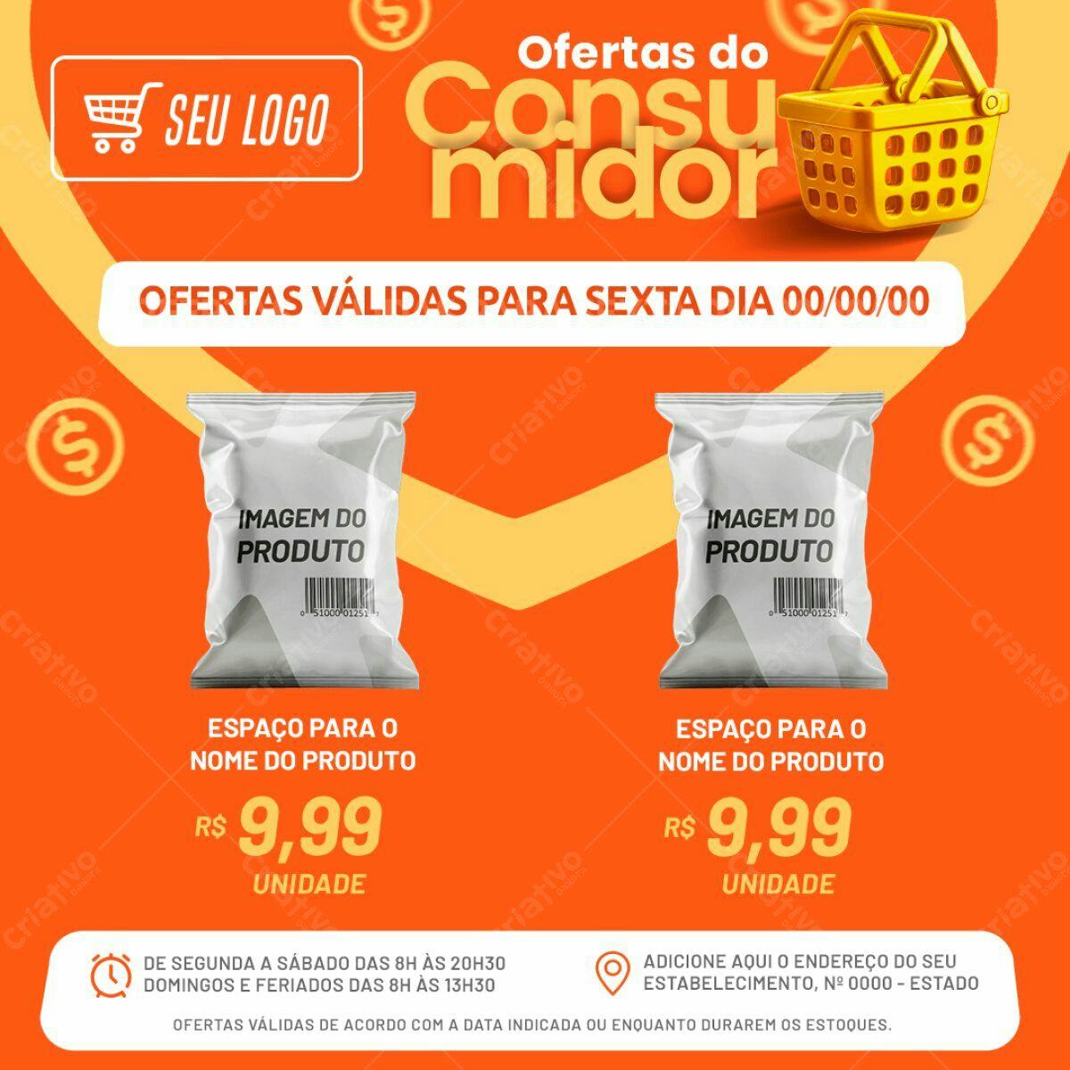 Flyer para Ofertas do Consumidor PSD Editável