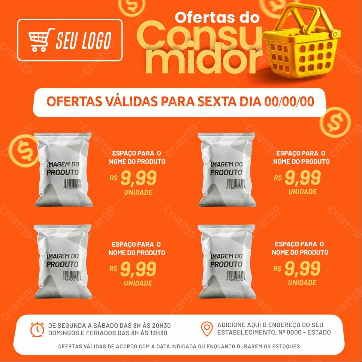 Flyer Ofertas do Consumidor PSD Editável