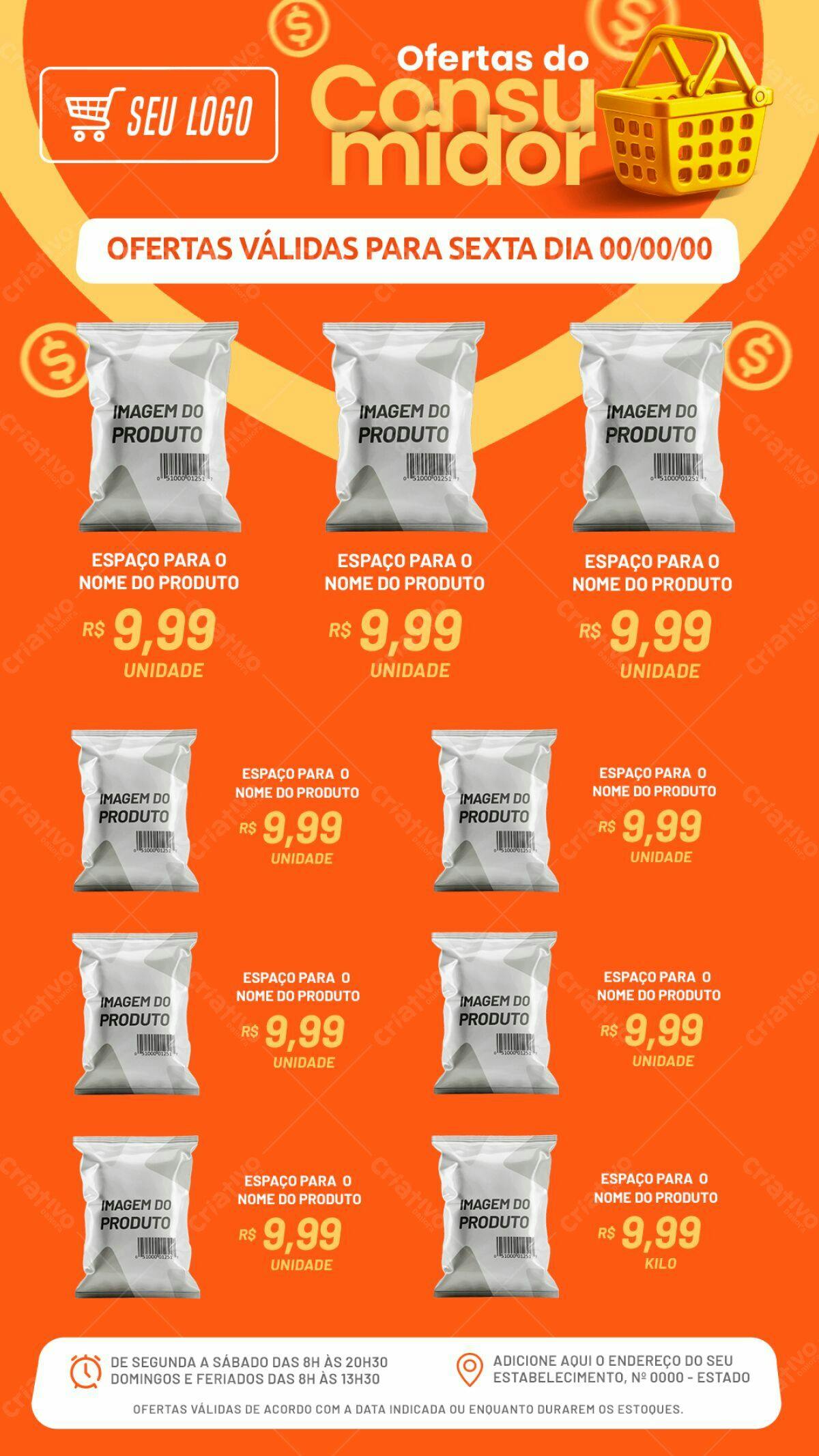 Flyer para Ofertas de Produtos PSD Editável