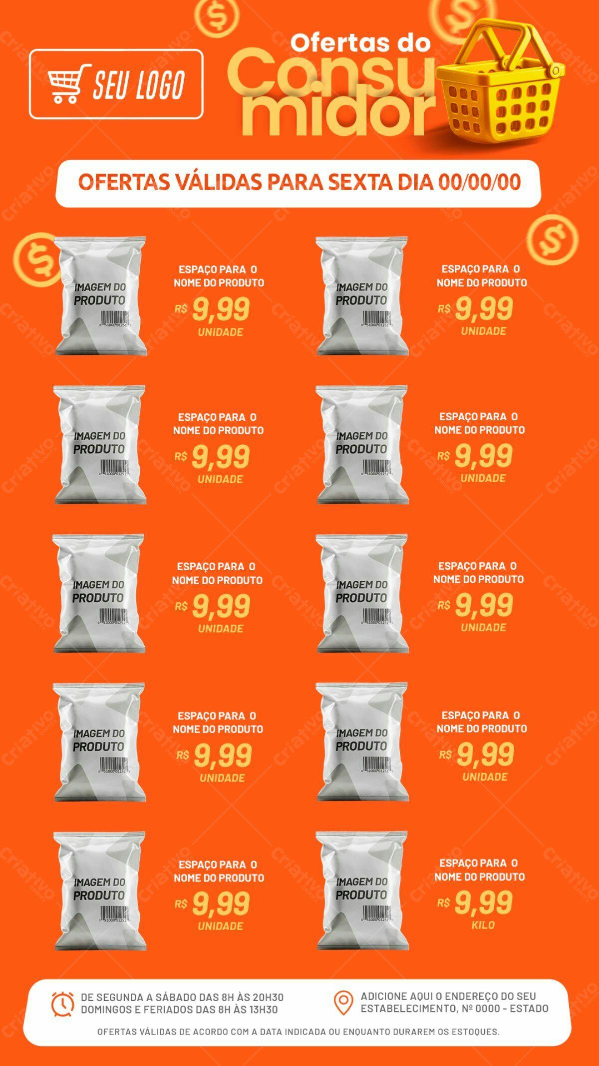 Flyer Ofertas do Consumidor PSD Editável