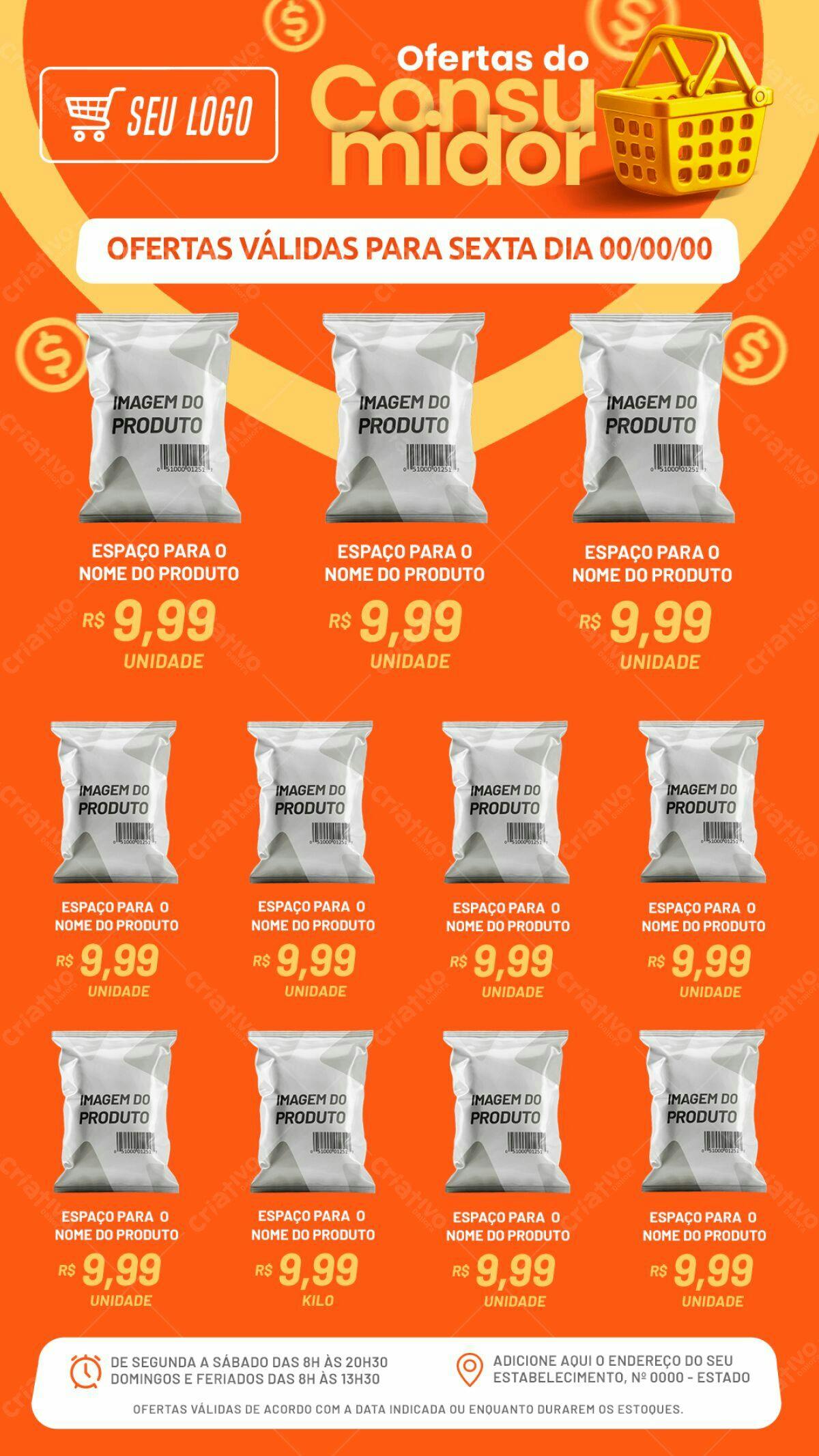 Flyer de Ofertas do Consumidor PSD Editável