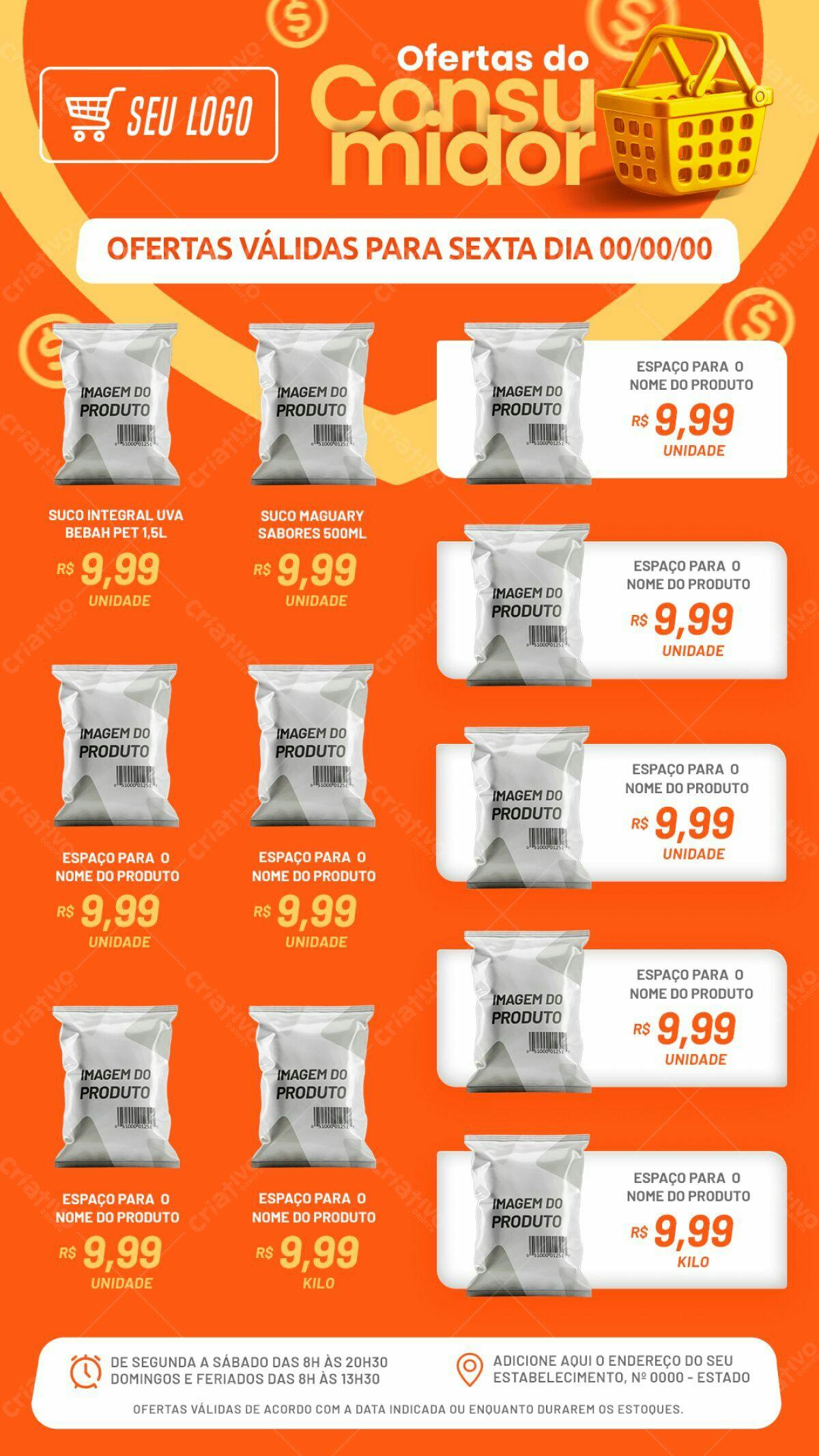 Flyer de Ofertas de Sucos PSD Editável