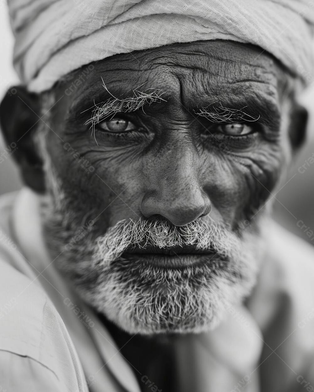 Resilient Aged Man With Traditional Cap In Soft Lit Black And White Portrait (1)