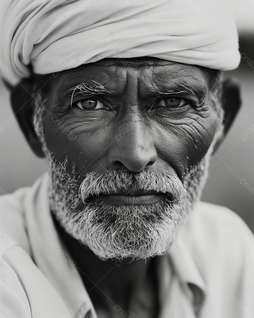 Resilient Aged Man With Traditional Cap In Soft Lit Black And White Portrait (5)