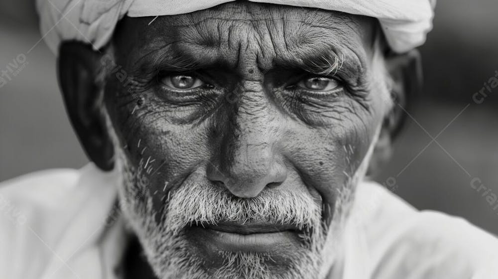 Resilient Aged Man With Traditional Cap In Soft Lit Black And White Portrait (7)