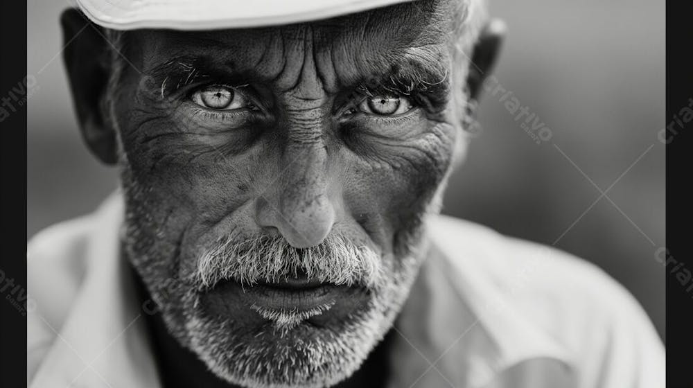 Resilient Aged Man With Traditional Cap In Soft Lit Black And White Portrait (8)