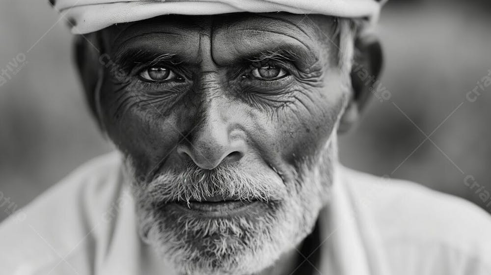 Resilient Aged Man With Traditional Cap In Soft Lit Black And White Portrait (9)