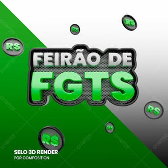 Feirão de fgts render selo 3d