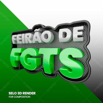 Feirão de fgts render 3d selo