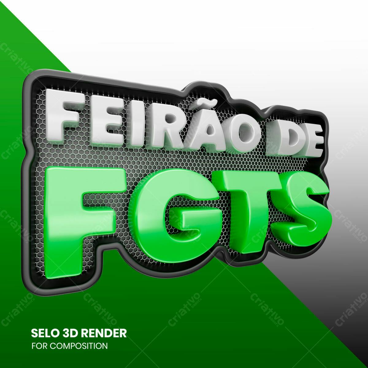 Selo 3D promocional verde e branco