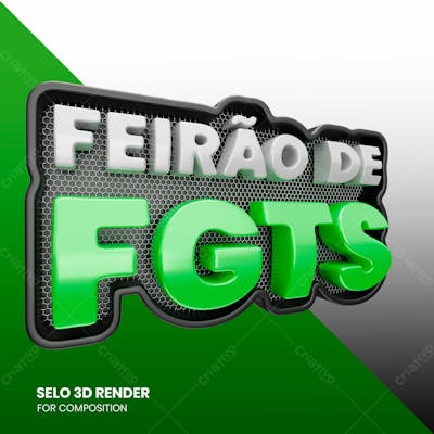 Render 3D Selo Feirão De Fgts Empréstimo