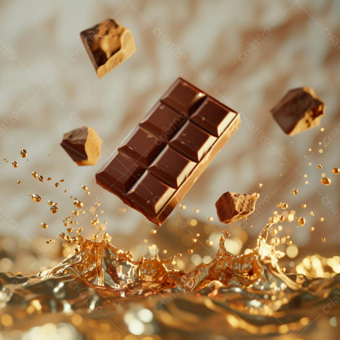 Barra de Chocolate em Salto Dourado