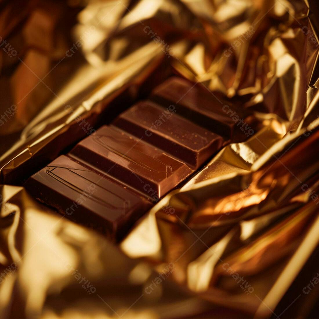 Barra de Chocolate Amargo em Embalagem Dourada