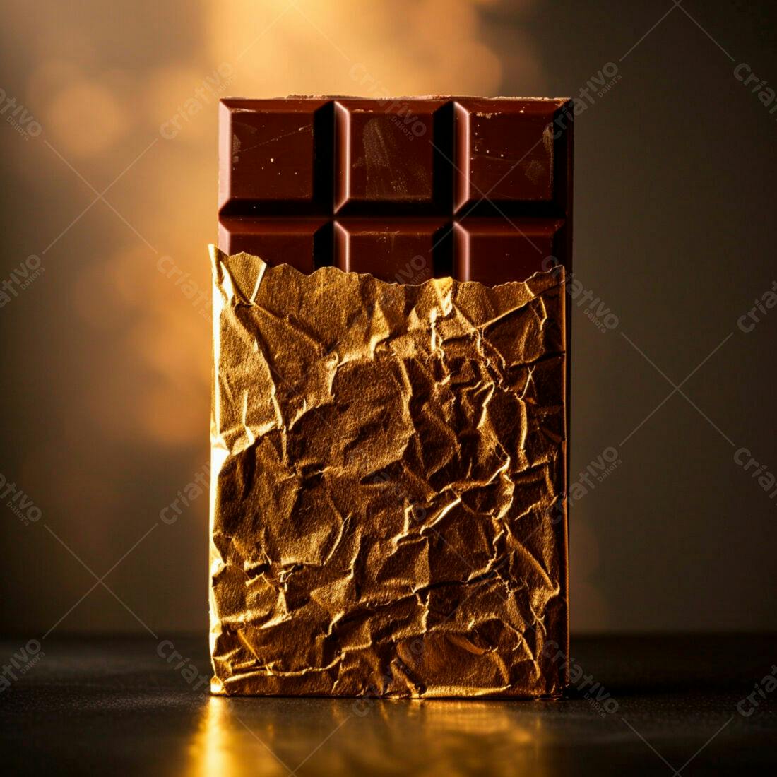 Barra de Chocolate Amargo em Embalagem Dourada