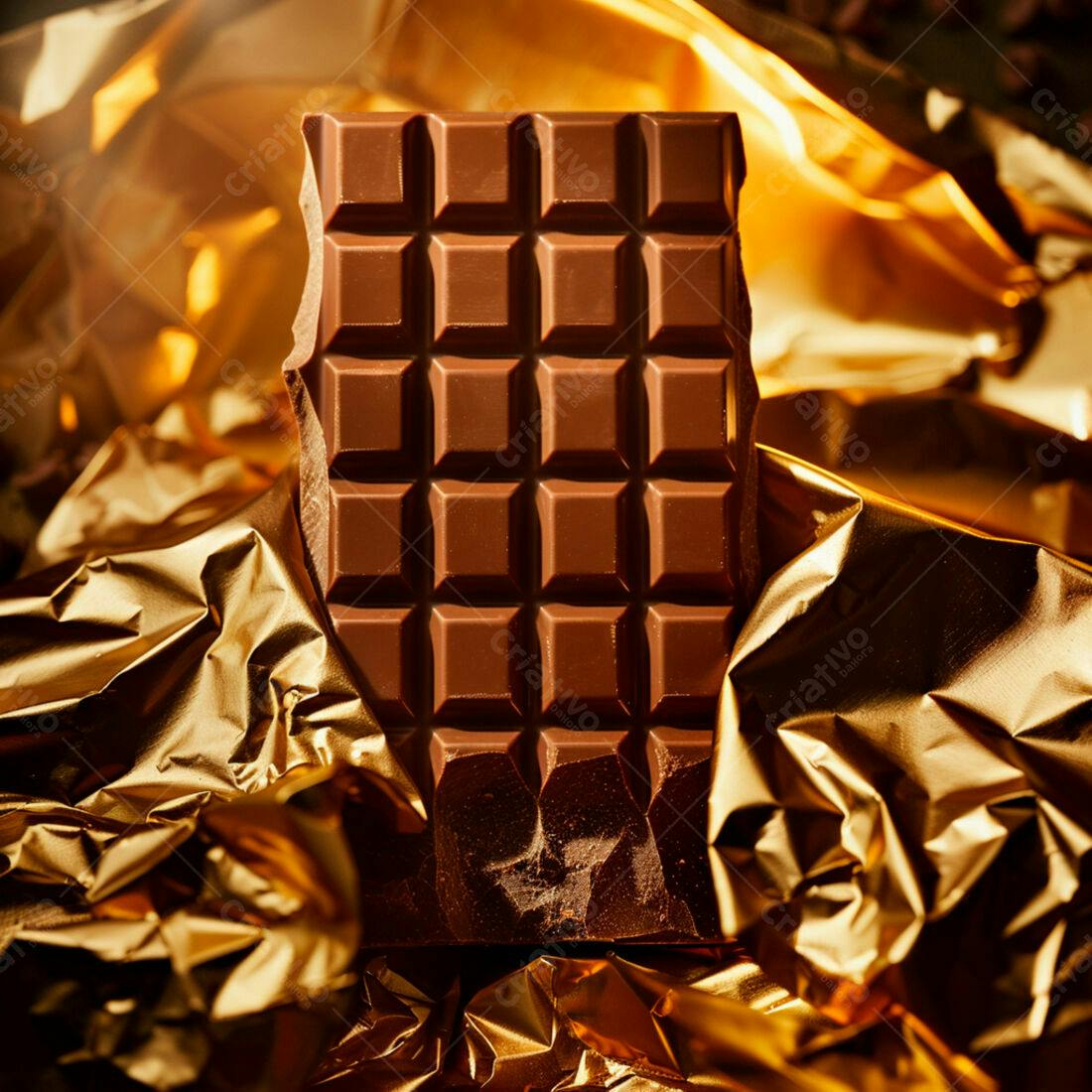 Barra de Chocolate em Papel Dourado