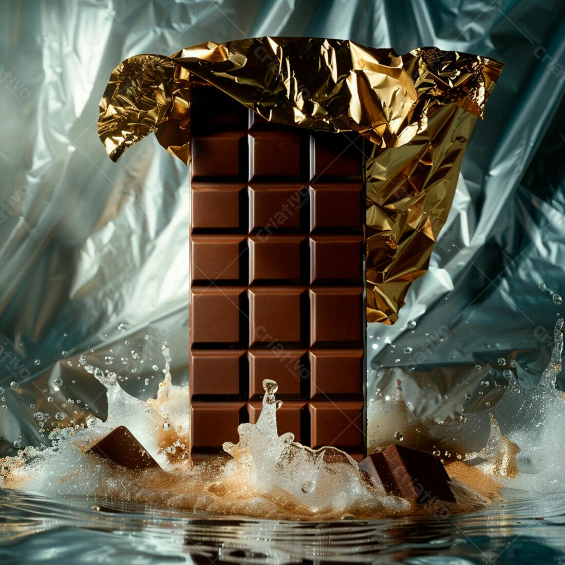 Barra de Chocolate em Splash Dourado