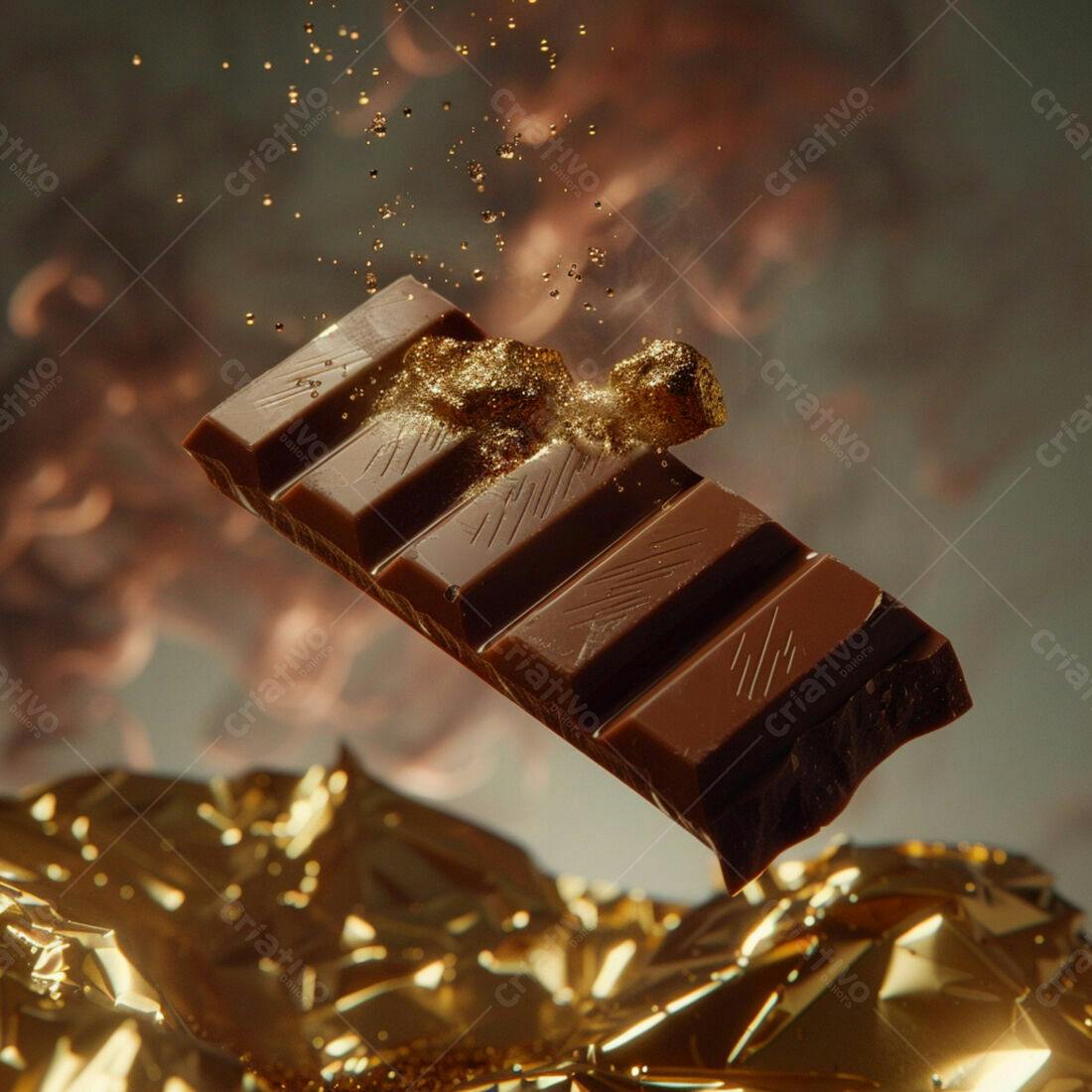 Barra de Chocolate com Ouro em Suspenso