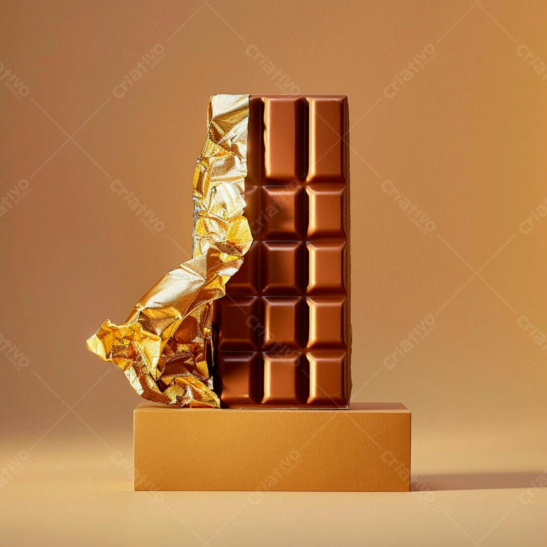 Barra de chocolate amargo com ouro