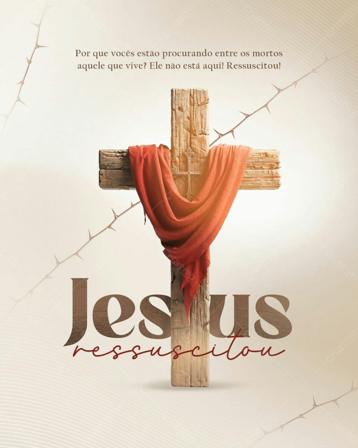 Flyer Páscoa Jesus Ressuscitou PSD Editável