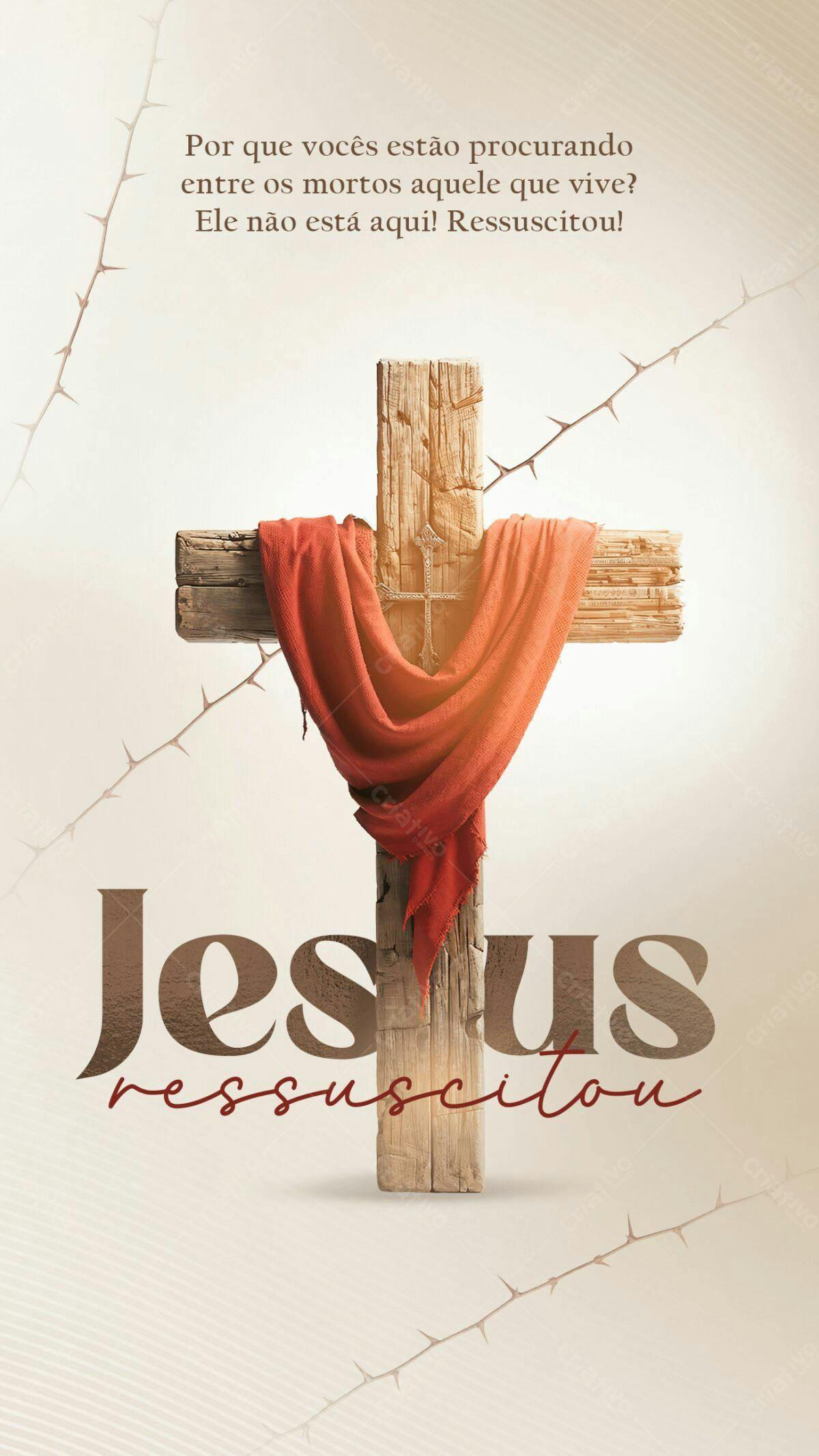 Flyer Páscoa Jesus Ressuscitou PSD Editável