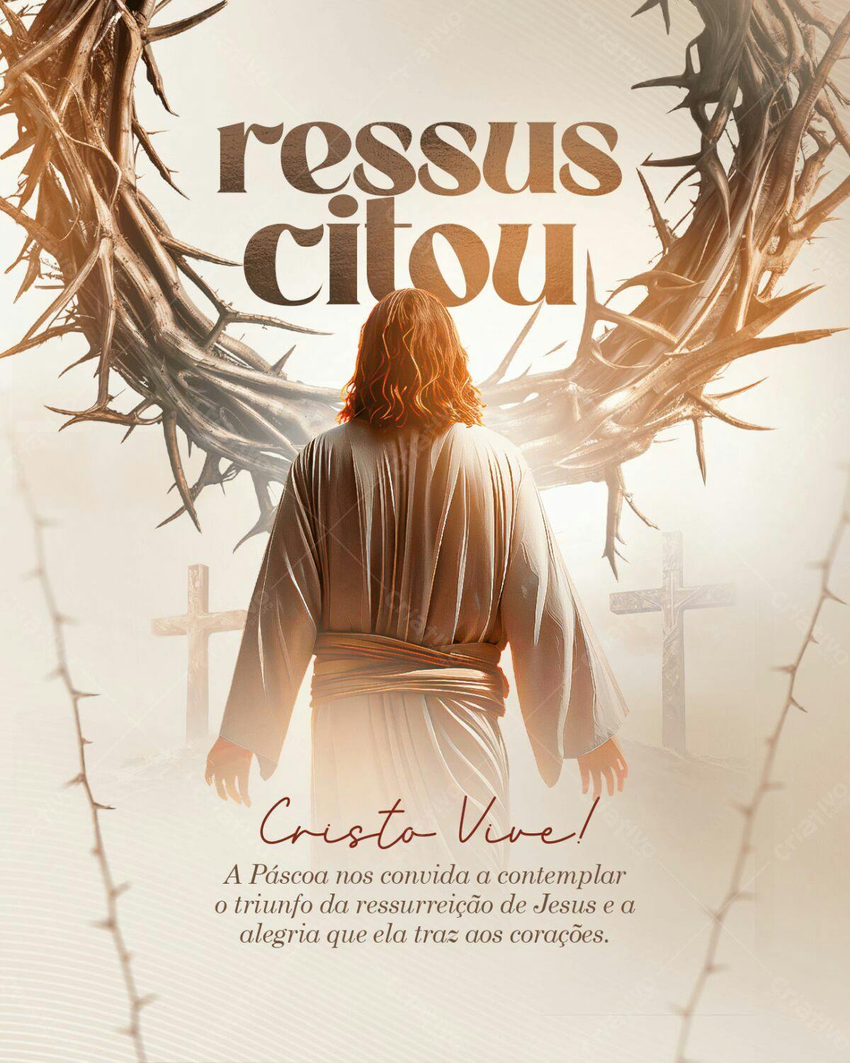 Flyer Páscoa Ressurreição PSD Editável