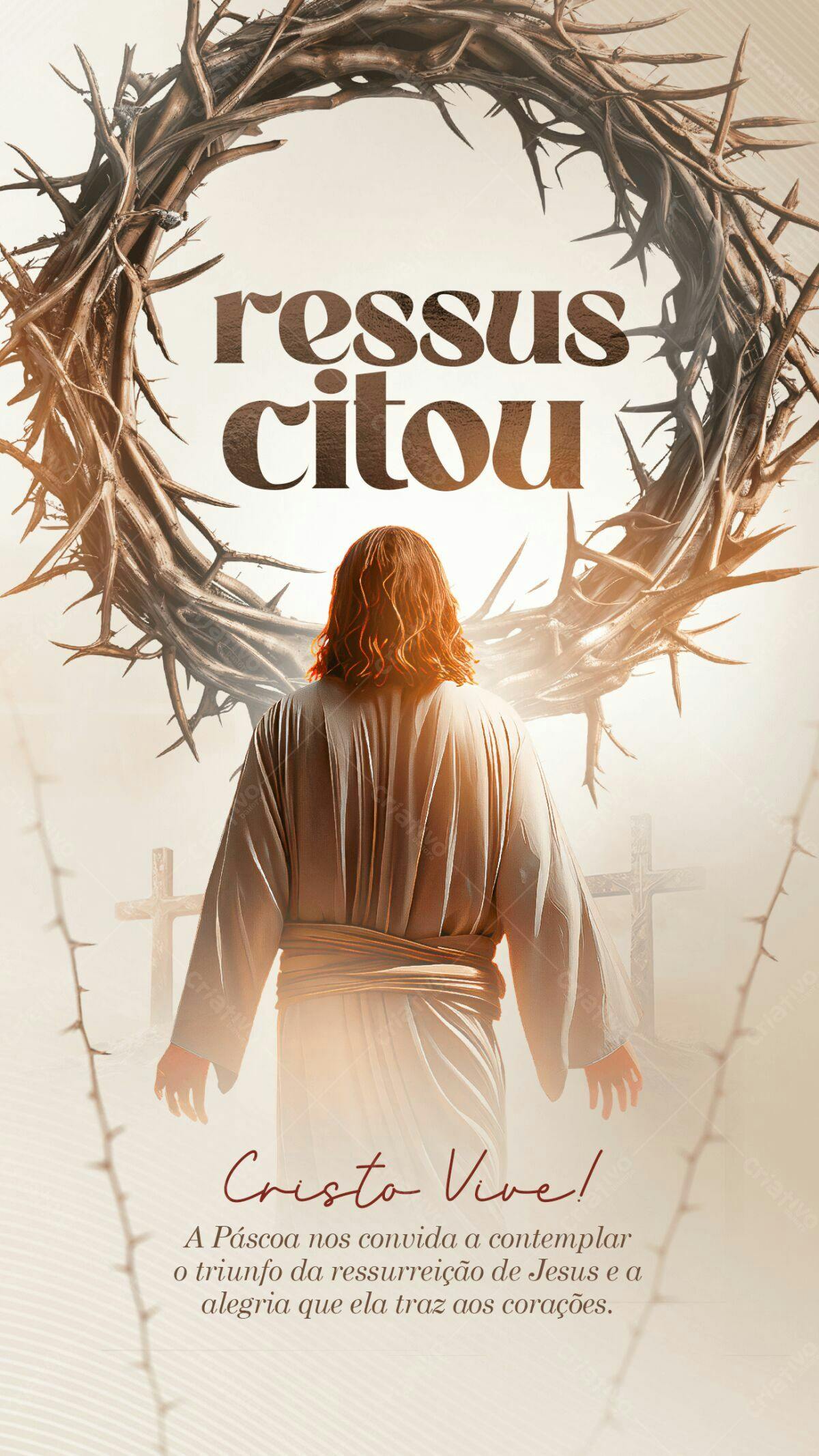 Flyer Páscoa Ressurreição PSD Editável