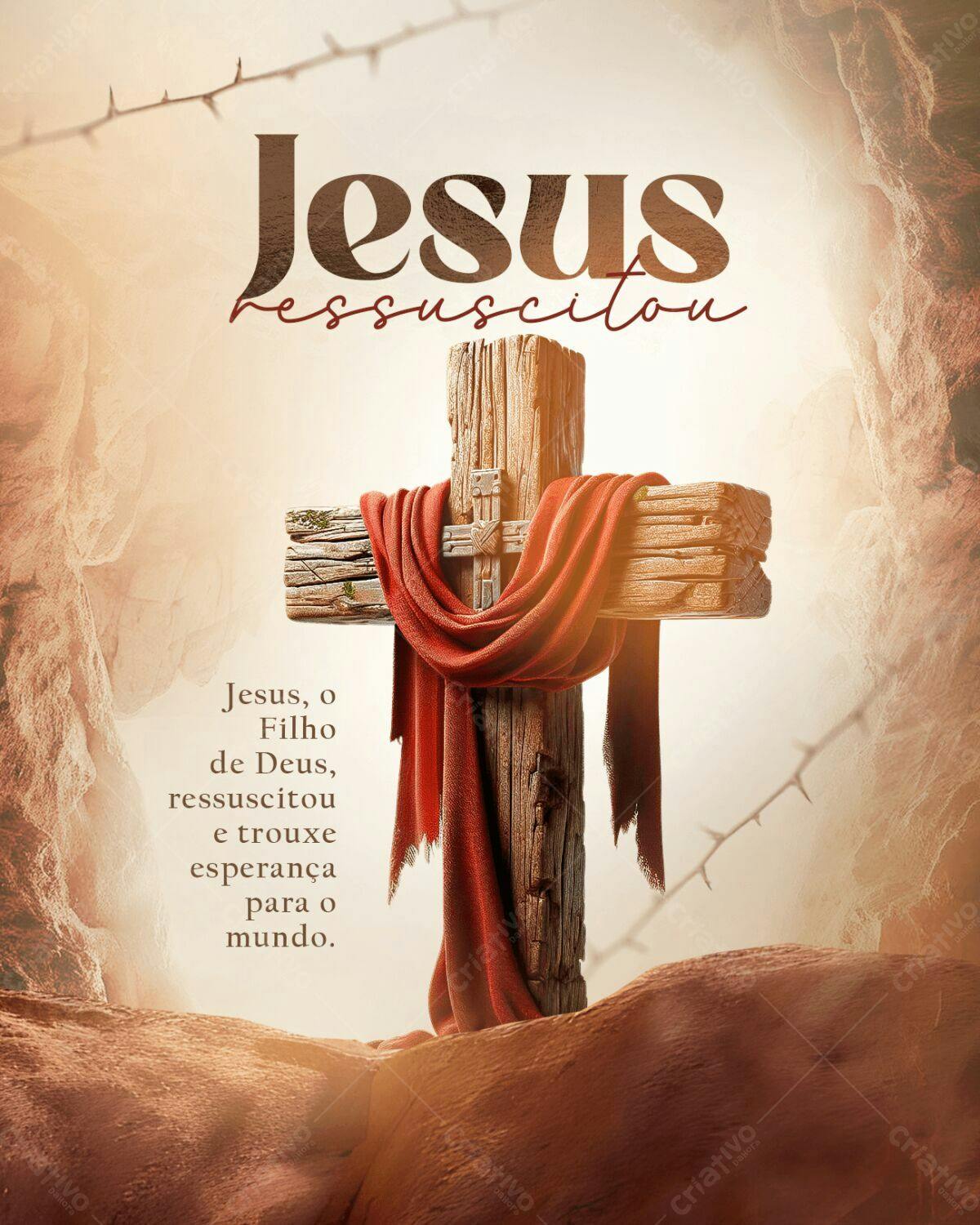 Imagem Religiosa Páscoa PSD Editável