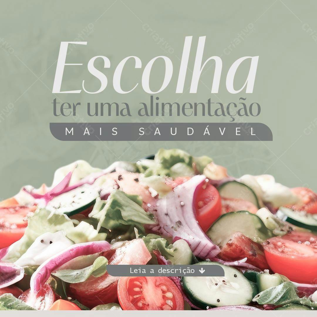 Post para Alimentação Saudável PSD Editável