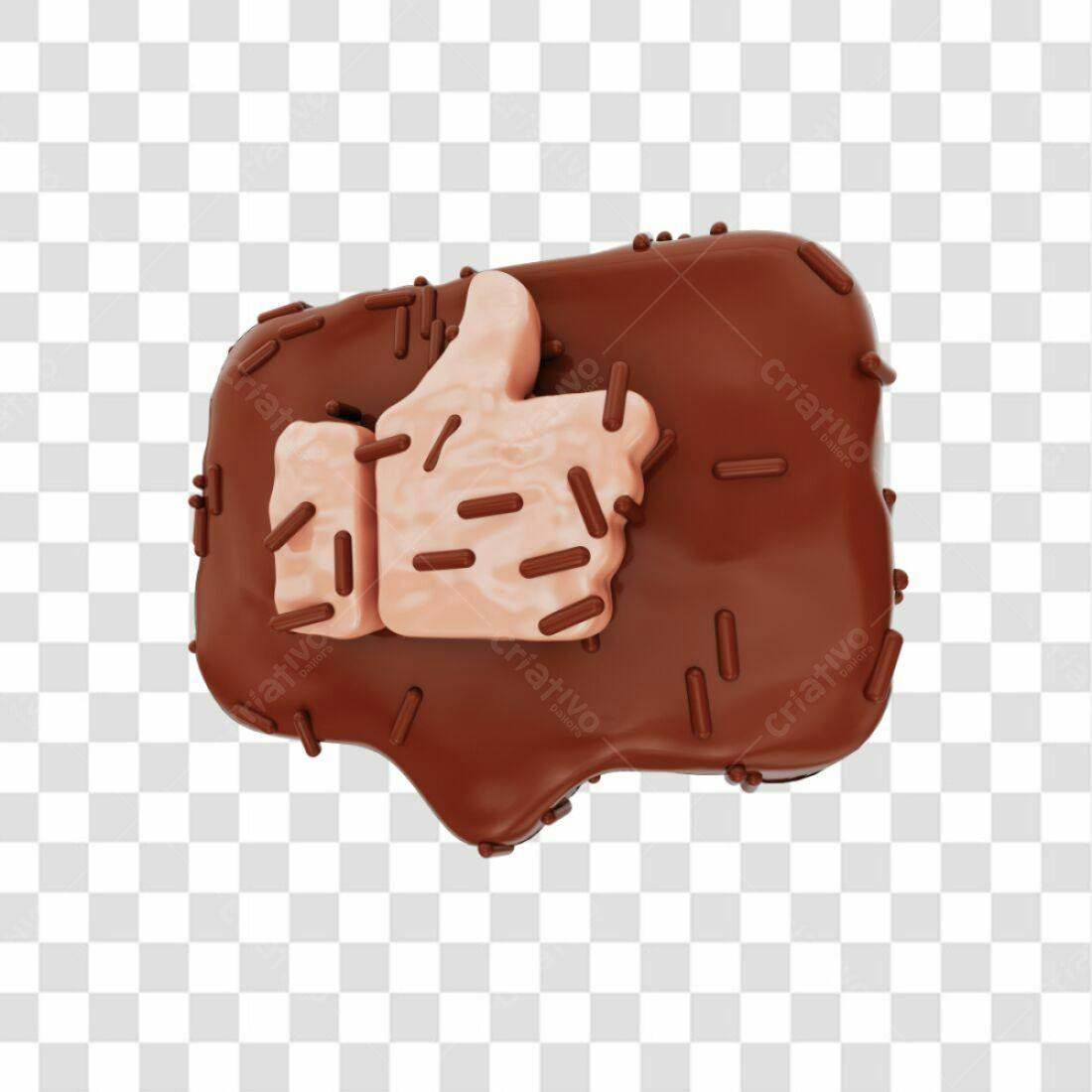 Icone Curtida em Chocolate PNG com fundo transparente