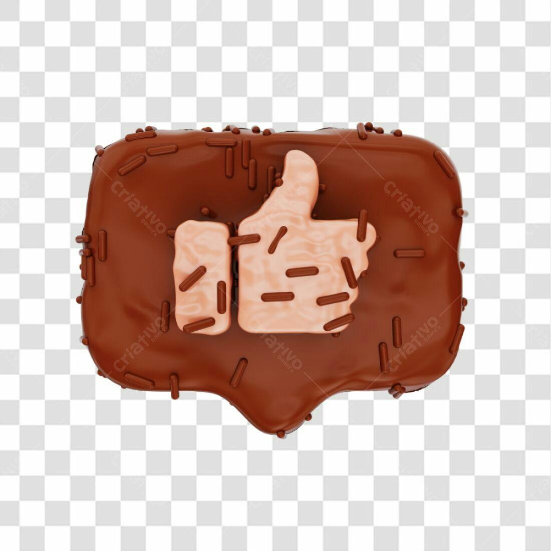 Icone curtida em chocolate PNG com fundo transparente