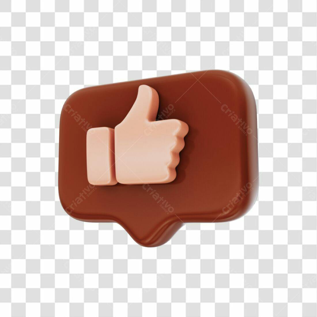 Icone Curtida em 3D PNG com fundo transparente